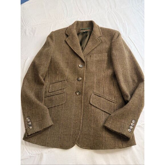 Lauren Ralph Lauren Jackets & Blazers - Lauren Ralph Lauren Women’s Brown Herringbone Wool Vintage Blazer Size 6